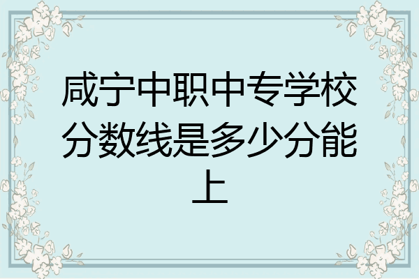 咸宁中职中专学校分数线是多少分能上