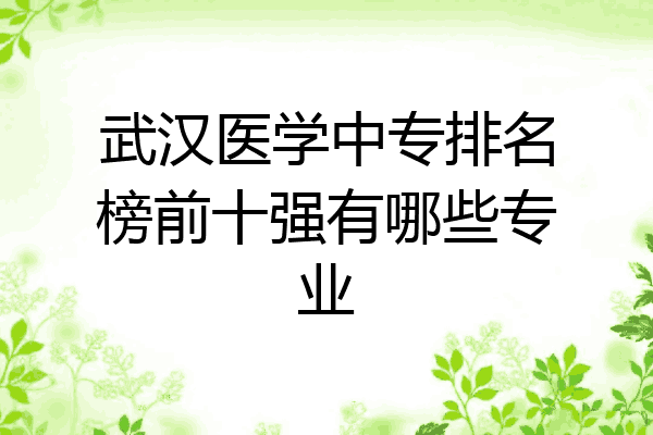 武汉医学中专排名榜前十强有哪些专业