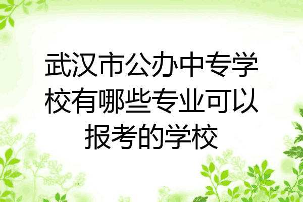 武汉市公办中专学校有哪些专业可以报考的学校