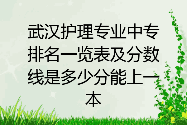 武汉护理专业中专排名一览表及分数线是多少分能上一本