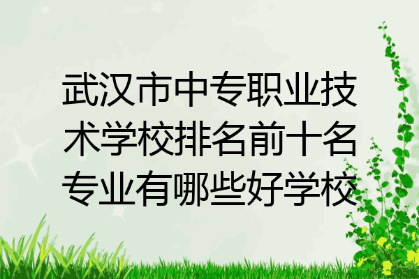 武汉市中专职业技术学校排名前十名专业有哪些好学校