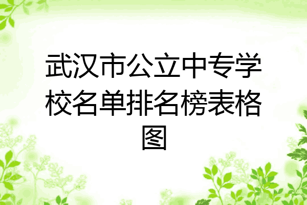 武汉市公立中专学校名单排名榜表格图