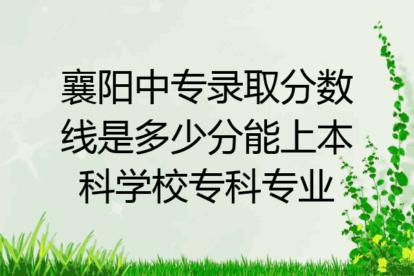 襄阳中专录取分数线是多少分能上本科学校专科专业