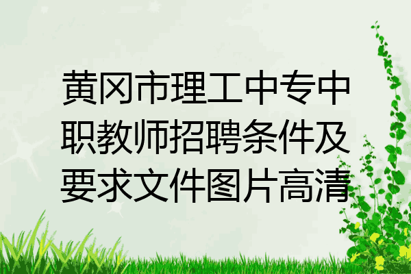 黄冈市理工中专中职教师招聘条件及要求文件图片高清