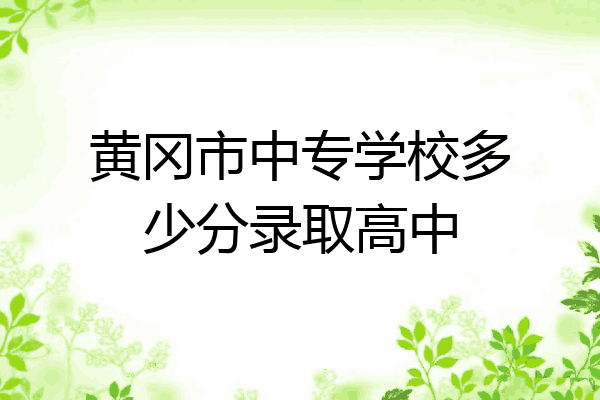 黄冈市中专学校多少分录取高中