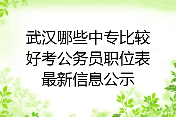 武汉哪些中专比较好考公务员职位表最新信息公示