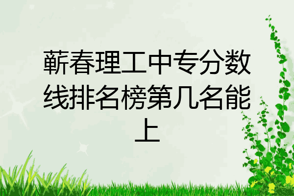 蕲春理工中专分数线排名榜第几名能上