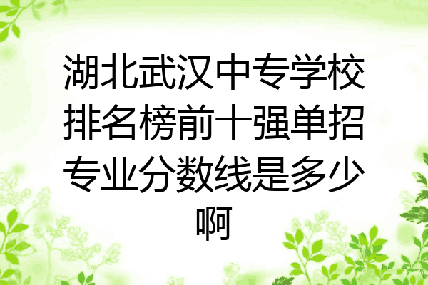 湖北武汉中专学校排名榜前十强单招专业分数线是多少啊