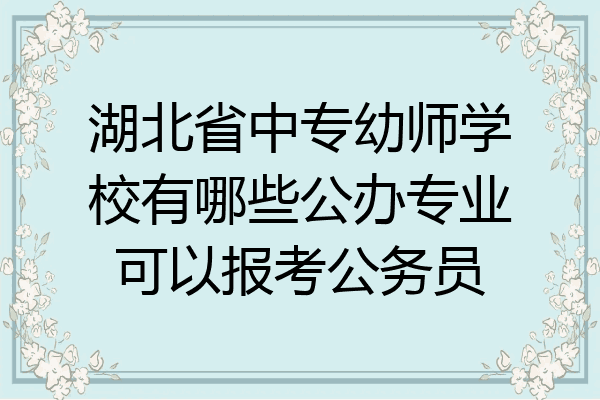 湖北省中专幼师学校有哪些公办专业可以报考公务员
