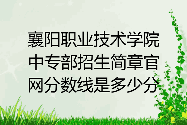 襄阳职业技术学院中专部招生简章官网分数线是多少分