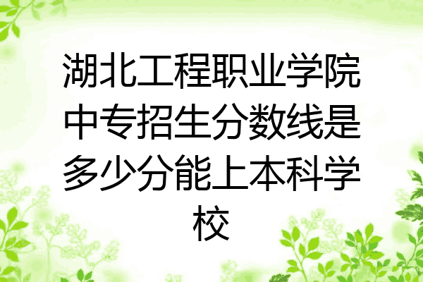 湖北工程职业学院中专招生分数线是多少分能上本科学校