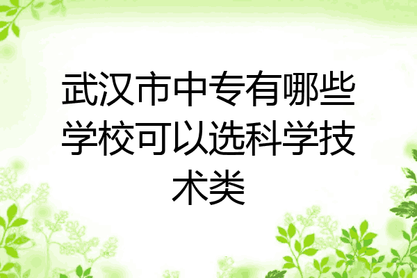 武汉市中专有哪些学校可以选科学技术类