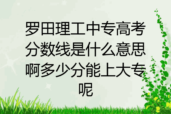 罗田理工中专高考分数线是什么意思啊多少分能上大专呢