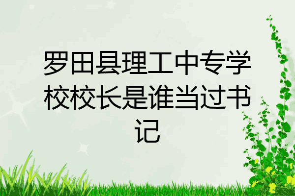 罗田县理工中专学校校长是谁当过书记