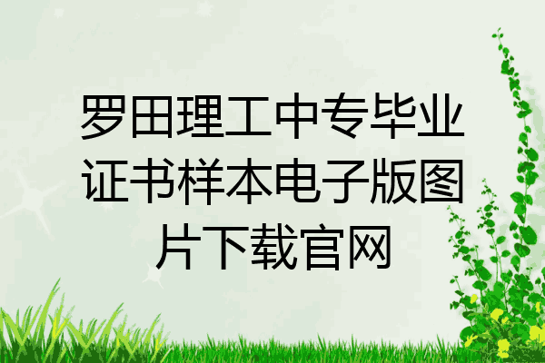 罗田理工中专毕业证书样本电子版图片下载官网
