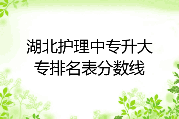湖北护理中专升大专排名表分数线