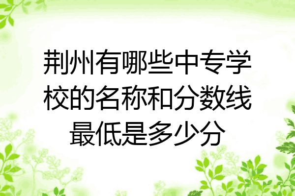 荆州有哪些中专学校的名称和分数线最低是多少分