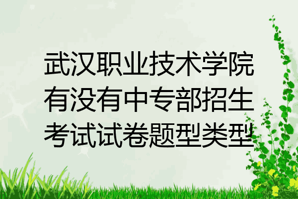 武汉职业技术学院有没有中专部招生考试试卷题型类型
