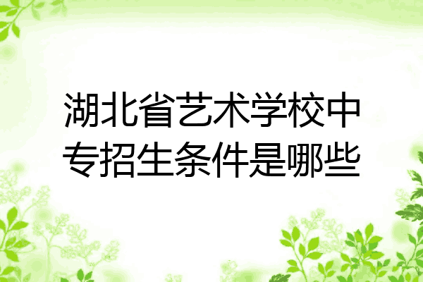 湖北省艺术学校中专招生条件是哪些