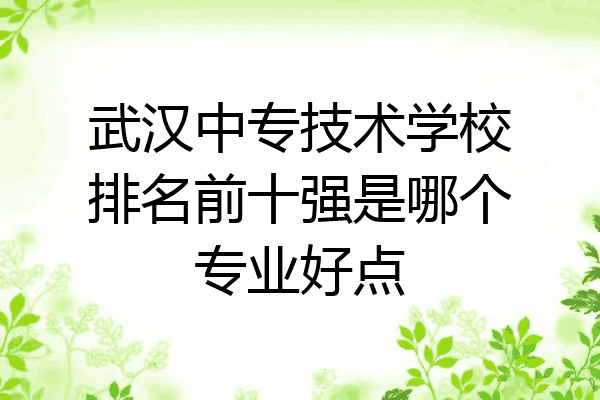武汉中专技术学校排名前十强是哪个专业好点