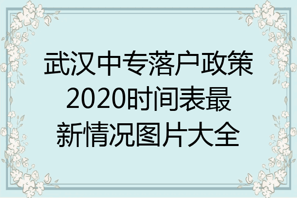 武汉中专落户政策2020时间表最新情况图片大全