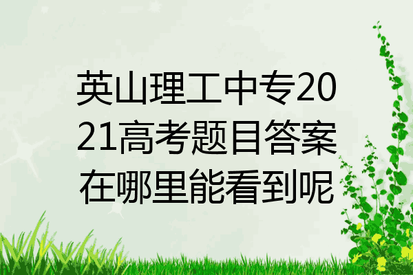 英山理工中专2021高考题目答案在哪里能看到呢