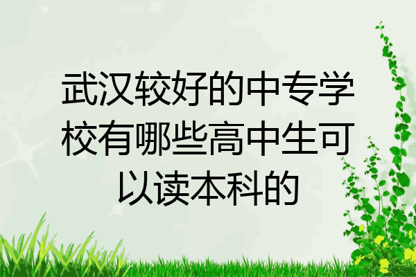 武汉较好的中专学校有哪些高中生可以读本科的