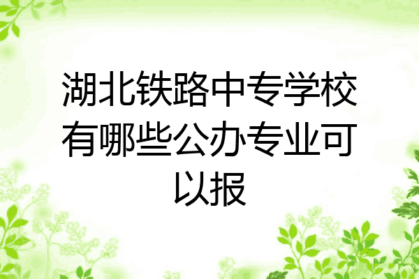 湖北铁路中专学校有哪些公办专业可以报