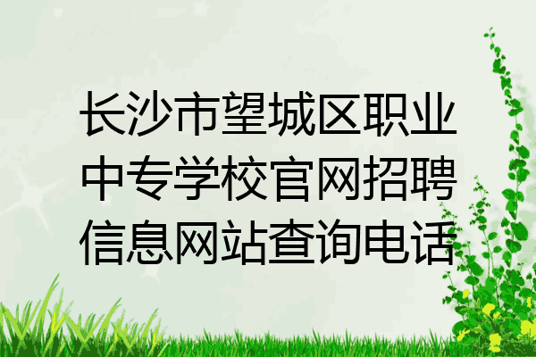 长沙市望城区职业中专学校官网招聘信息网站查询电话