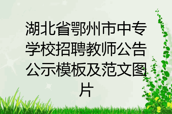 湖北省鄂州市中专学校招聘教师公告公示模板及范文图片