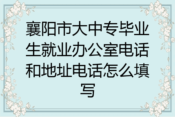 襄阳市大中专毕业生就业办公室电话和地址电话怎么填写