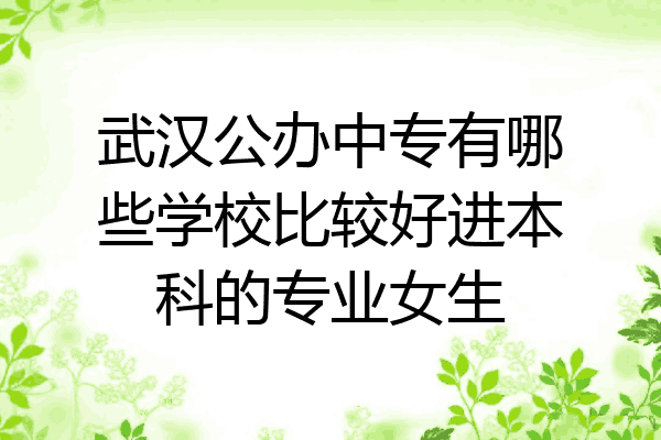 武汉公办中专有哪些学校比较好进本科的专业女生