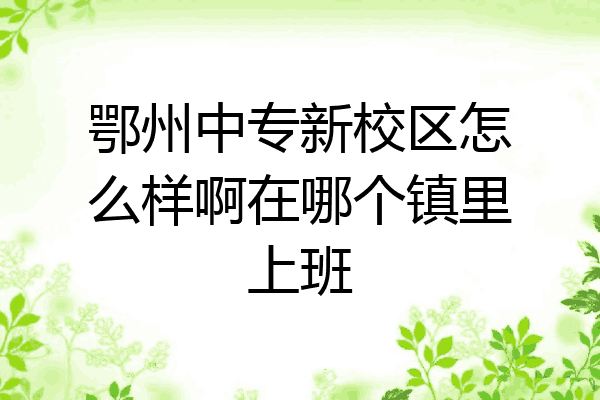 鄂州中专新校区怎么样啊在哪个镇里上班