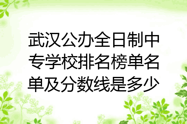 武汉公办全日制中专学校排名榜单名单及分数线是多少