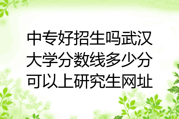 中专好招生吗武汉大学分数线多少分可以上研究生网址