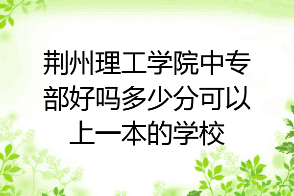 荆州理工学院中专部好吗多少分可以上一本的学校