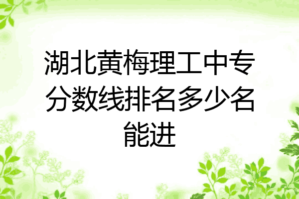 湖北黄梅理工中专分数线排名多少名能进