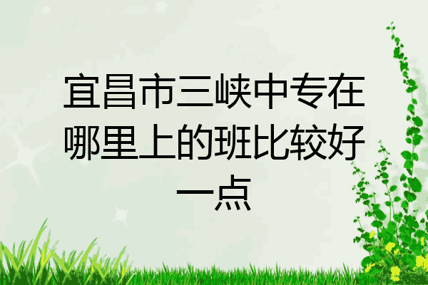 宜昌市三峡中专在哪里上的班比较好一点