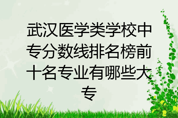 武汉医学类学校中专分数线排名榜前十名专业有哪些大专