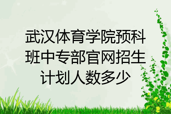 武汉体育学院预科班中专部官网招生计划人数多少