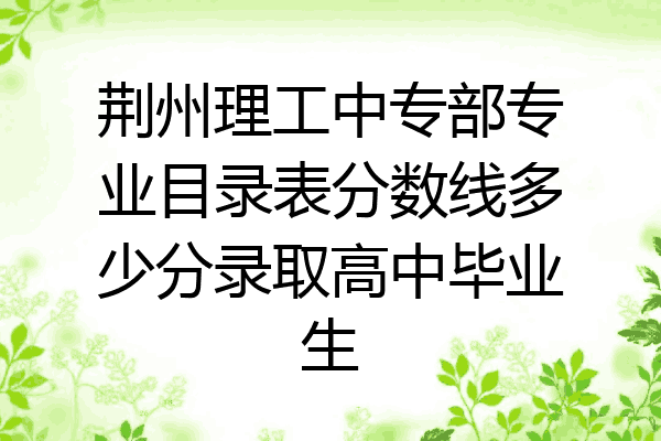 荆州理工中专部专业目录表分数线多少分录取高中毕业生