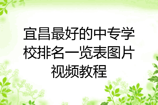 宜昌最好的中专学校排名一览表图片视频教程
