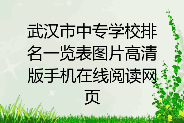 武汉市中专学校排名一览表图片高清版手机在线阅读网页