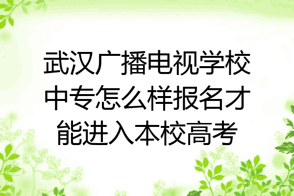 武汉广播电视学校中专怎么样报名才能进入本校高考