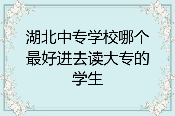 湖北中专学校哪个最好进去读大专的学生