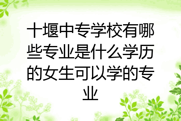 十堰中专学校有哪些专业是什么学历的女生可以学的专业