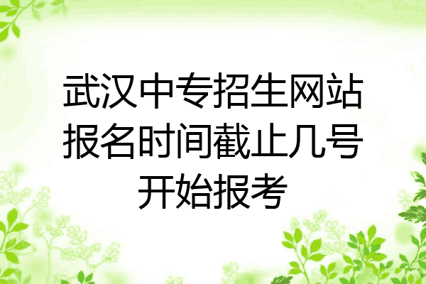 武汉中专招生网站报名时间截止几号开始报考
