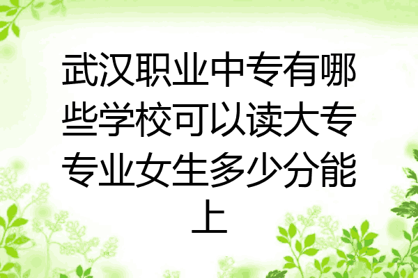 武汉职业中专有哪些学校可以读大专专业女生多少分能上