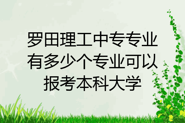 罗田理工中专专业有多少个专业可以报考本科大学