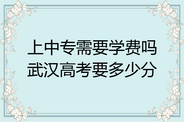 上中专需要学费吗武汉高考要多少分